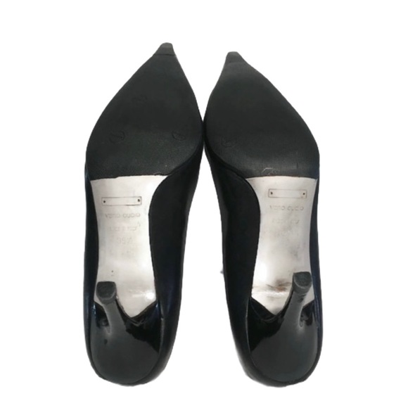 DOLCE & GABANNA 39.5 Black Leather Pump Heels - Picture 2 of 7